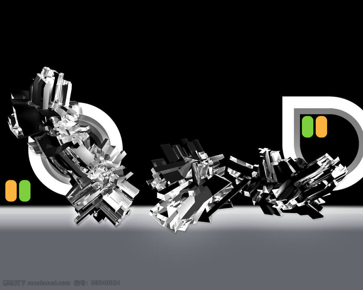 桌面壁纸 3d 3d设计 黑白 幻想 机械 科幻 酷 炫 psd源文件
