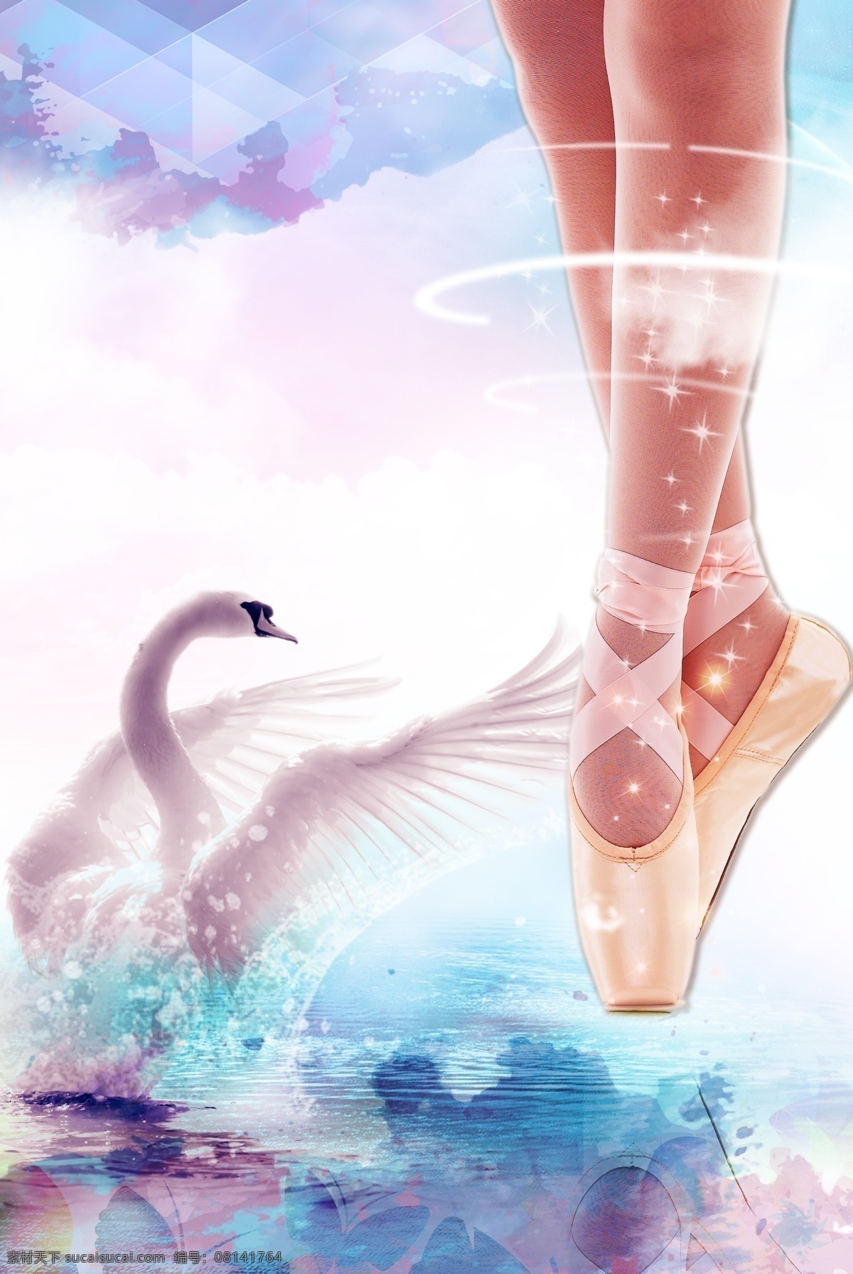 湖上梦幻芭蕾 白天鹅 展翅翱翔 梦幻 跳舞 芭蕾鞋