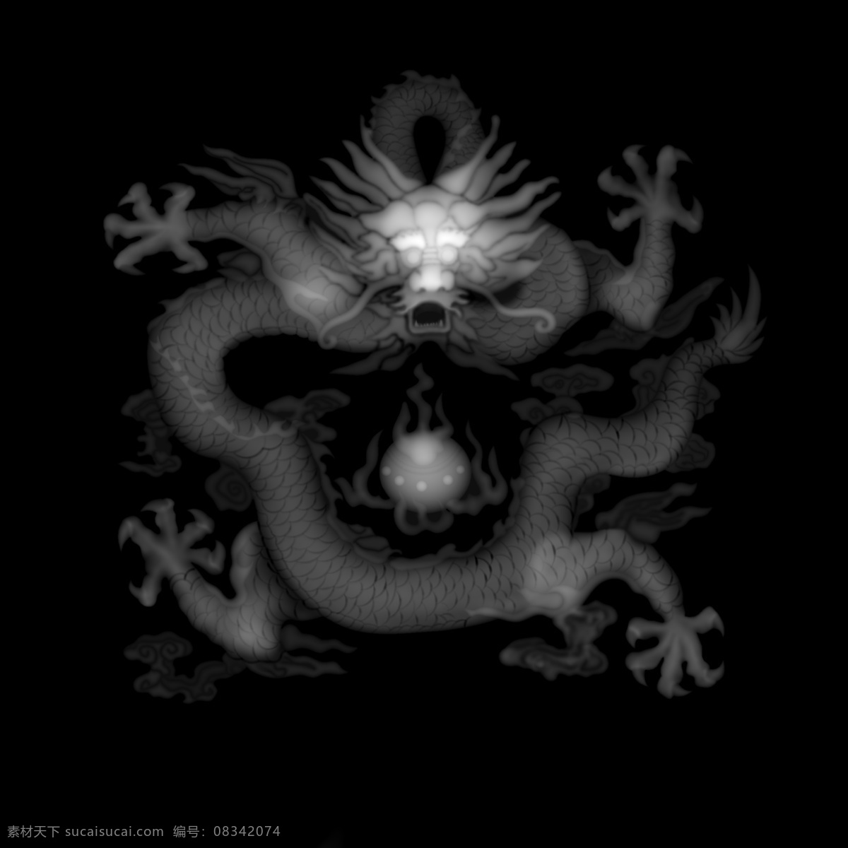灰度图 龙 精雕 传统文化 文化艺术 bmp