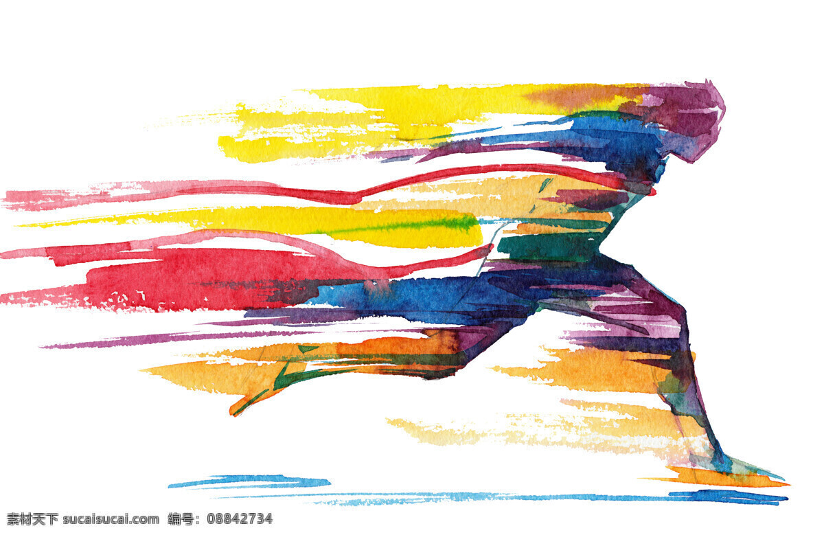 跑步 体育 插画 奔跑 体育插画 笔触 水彩画 体育运动员 体育项目 体育运动 生活百科