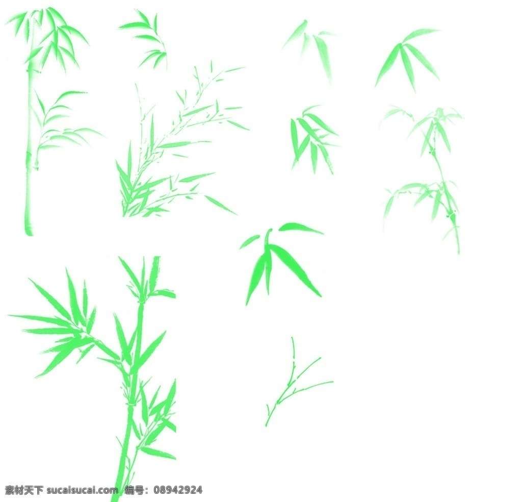 竹子笔刷 竹叶 竹 竹子 竹叶笔刷 其他笔刷 ps笔刷 源文件 abr 笔刷 植物笔刷