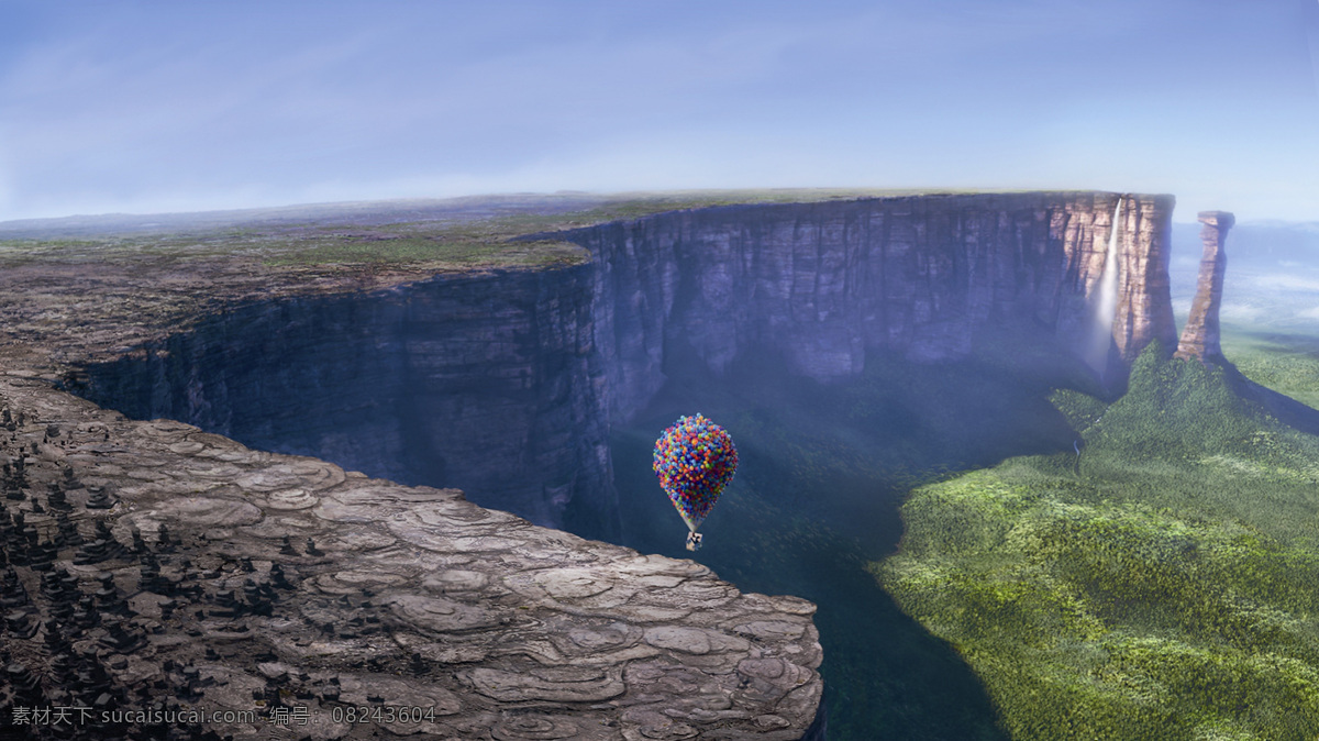 飞屋环游记 天外奇迹 仙境瀑布 瀑布 仙境 迪斯尼 剧照 动画电影 pixar 动漫动画 动漫人物