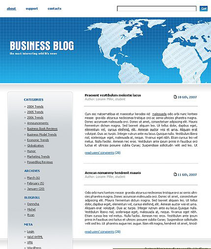 商业 网站 blog 模板 简约网站 psd模板 白色