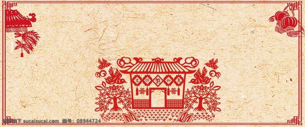 2018 鞭炮 大吉大利 福狗迎春 恭喜发财 狗年大吉 剪纸 banner 开年大吉 喜庆 新春佳节 黄色 矢量 电商 背景