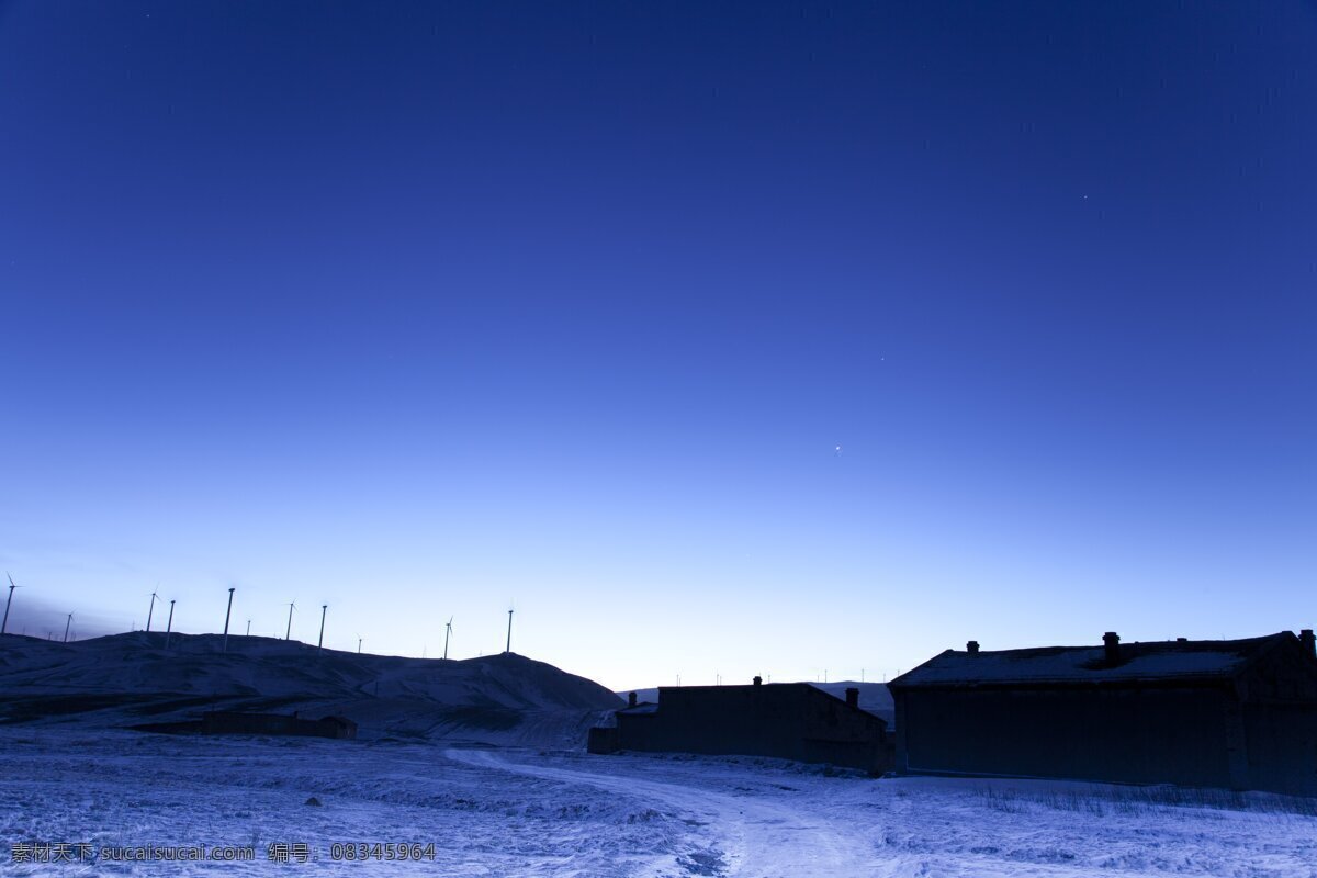 辉腾 格勒 草原 村庄 内蒙古 雪 夜晚 自然风景 自然景观 辉腾格勒草原 psd源文件