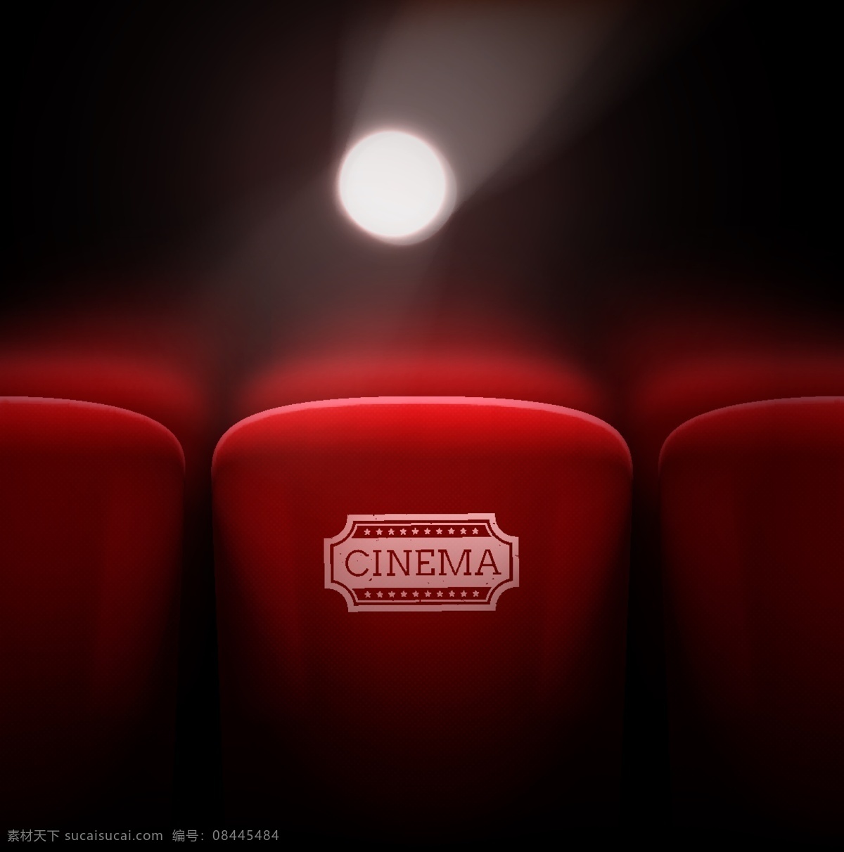 影视 电影院 放映厅 座位 电影设计元素 手绘 背景 影视主题 矢量 文化艺术 影视娱乐