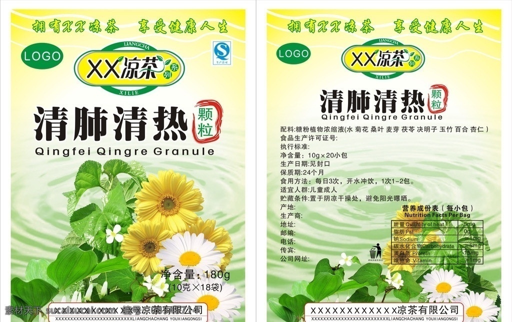 清肺清热颗粒 清肺清热凉茶 清肺清热冲剂 凉茶包装袋 凉茶 包装 平面 设计图 塑料包装袋 医疗保健 生活百科 矢量