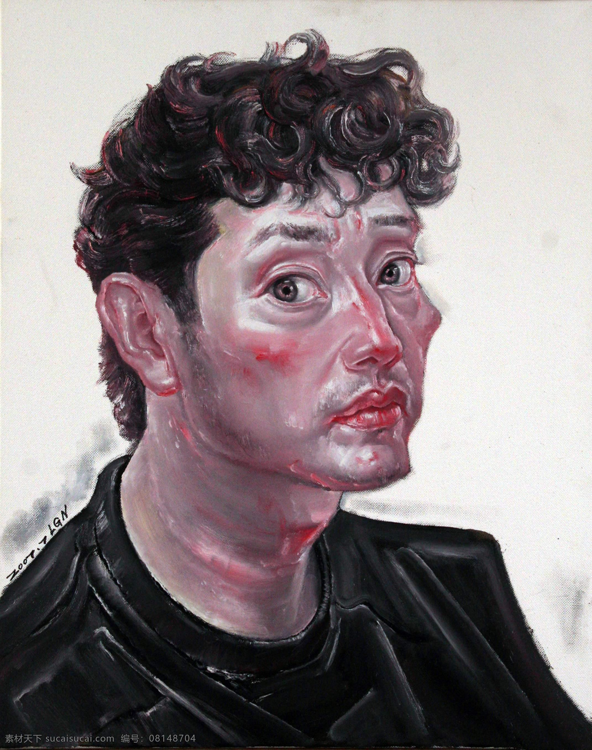 人物 油画 绘画书法 人物油画 文化艺术 著名 肖像 男人油画 卷发男人头像 家居装饰素材