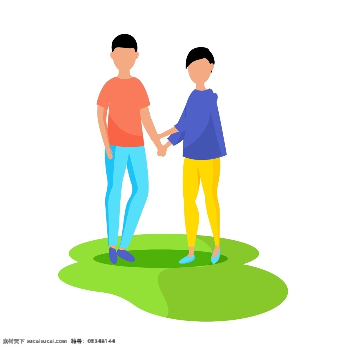 简约 风 情侣 公园 约会 元素 爱情 牵手 人物