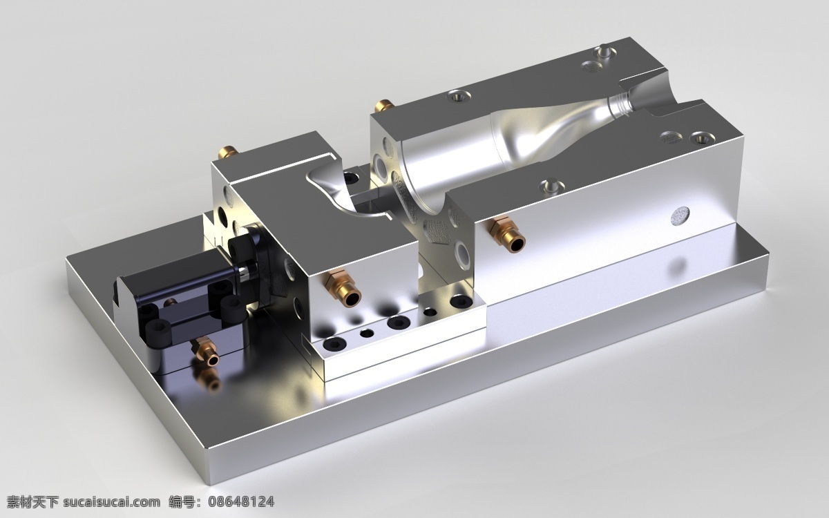 曲折 吹 瓶 模具 瓶坯模具 吹塑 3d模型素材 其他3d模型
