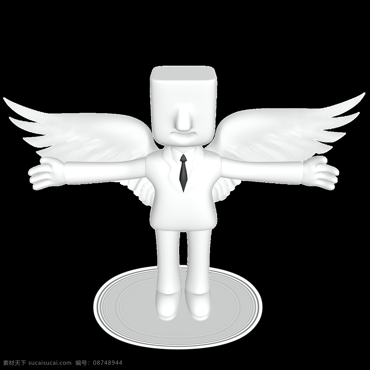 天使 翅膀 3d 人物 元素 手绘 小人