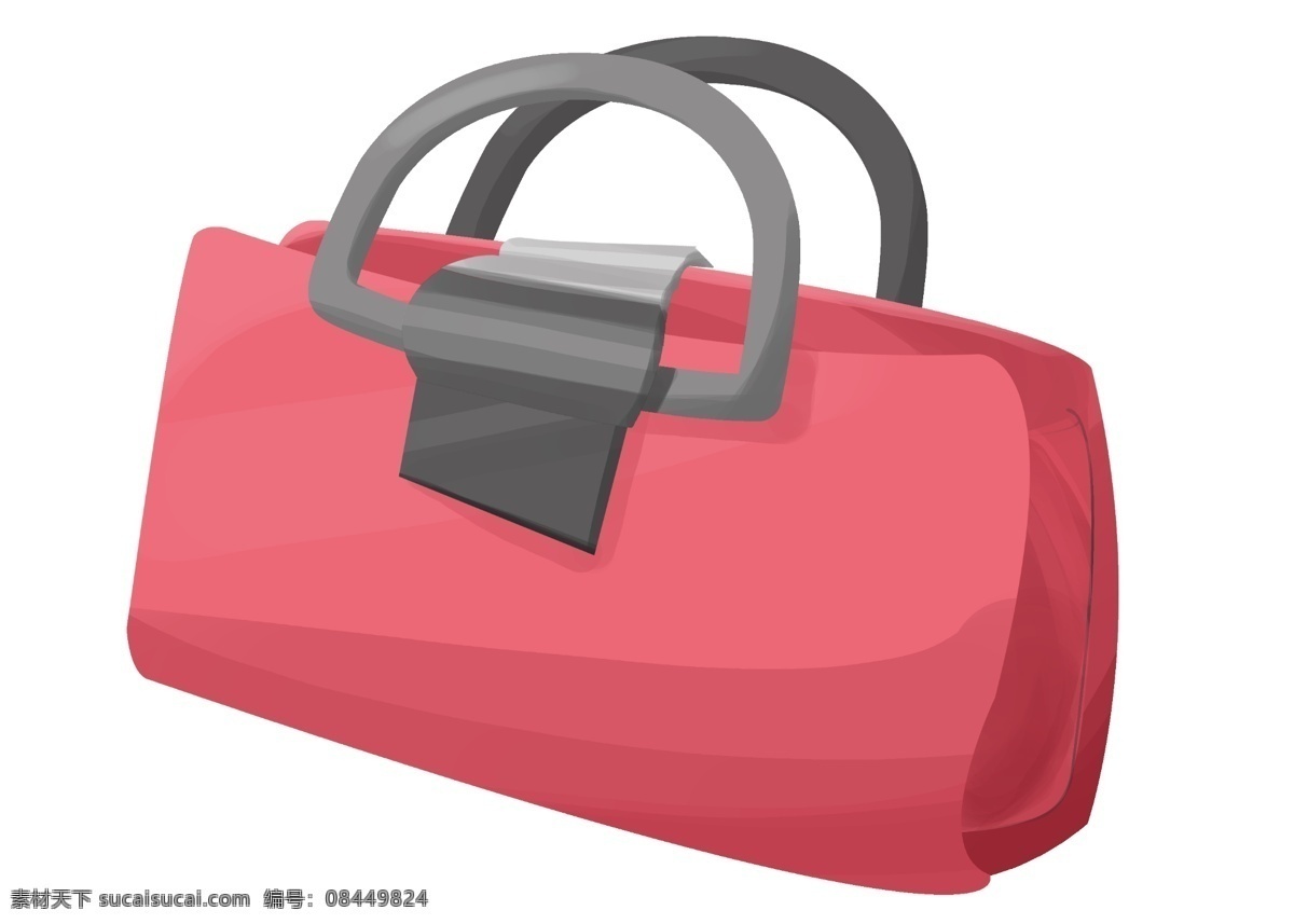 粉红色 手提包 插画 手绘手提包 名牌包 女款包 卡通女士包 手提包插画 粉红色包包 女士包袋