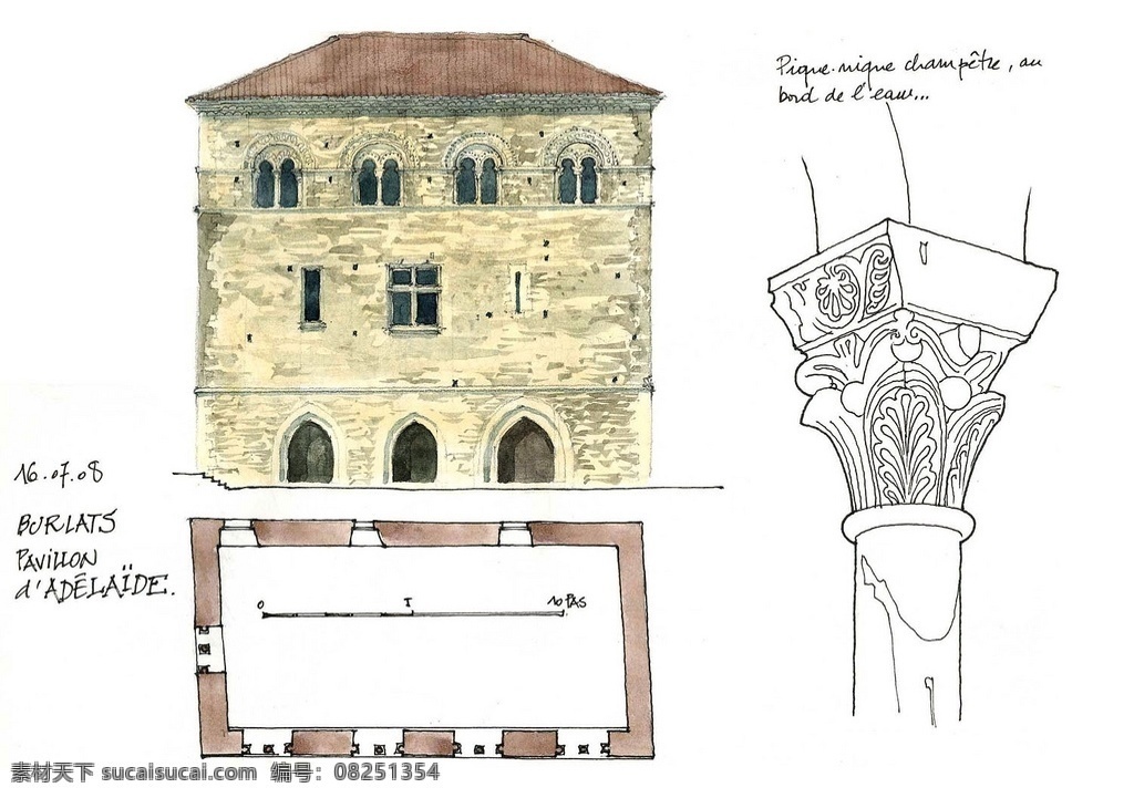 欧式 建筑 平面图 手绘图 图纸 城堡 建筑施工图 建筑平面图 欧式建筑 建筑效果图 柱子 罗马柱