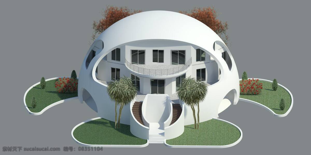 圆顶 屋 建筑 3d模型素材 建筑模型