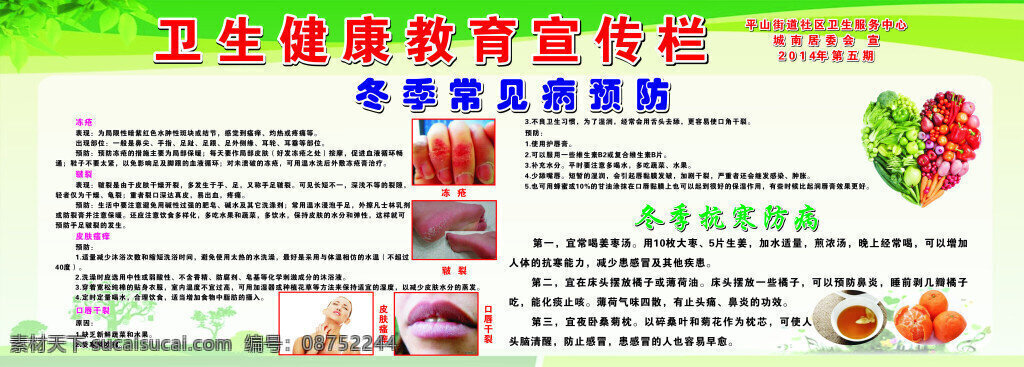 卫生 健康教育 宣传栏 冬季 常见病 预防 冬季抗寒防病 口唇干裂 皮肤瘙痒 白色