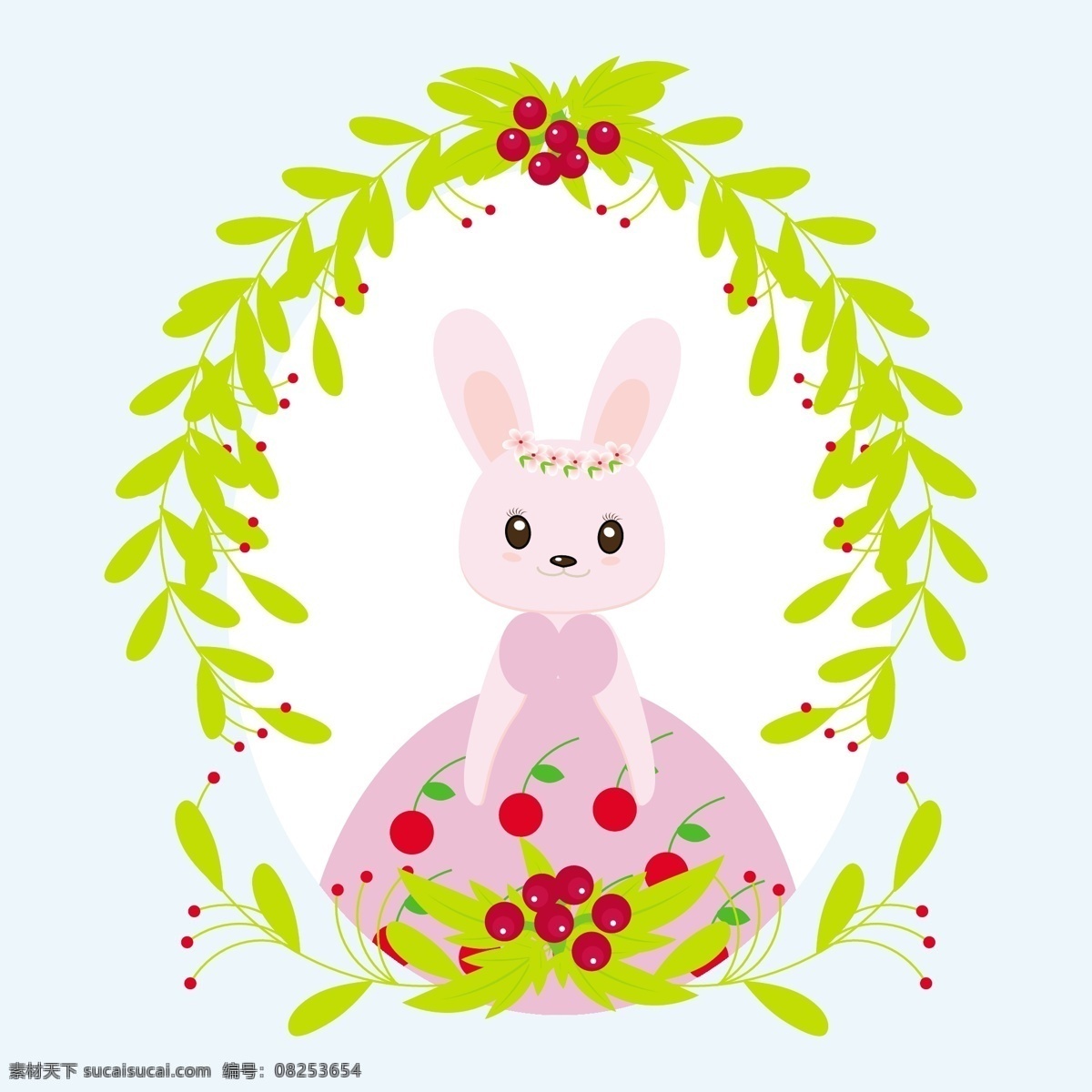 复活节 兔子 叶子 花边 背景 叶子花边 背景设计