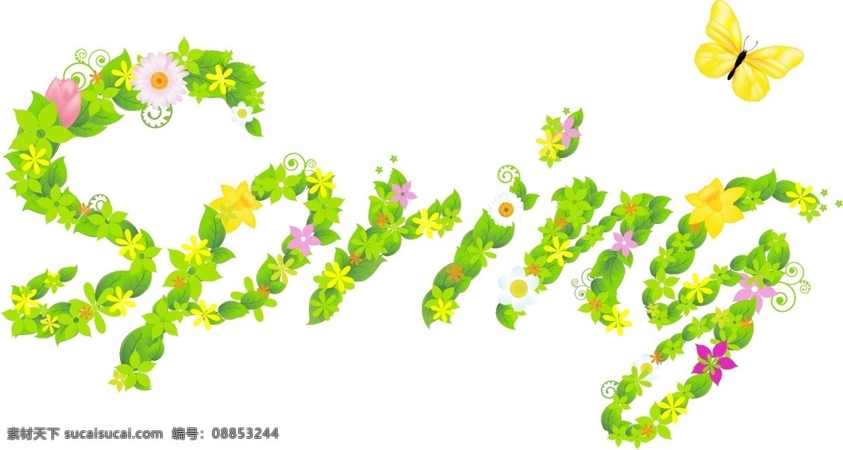 spring艺术字矢量素材图片下载-素材编号08853244-素材天下图库