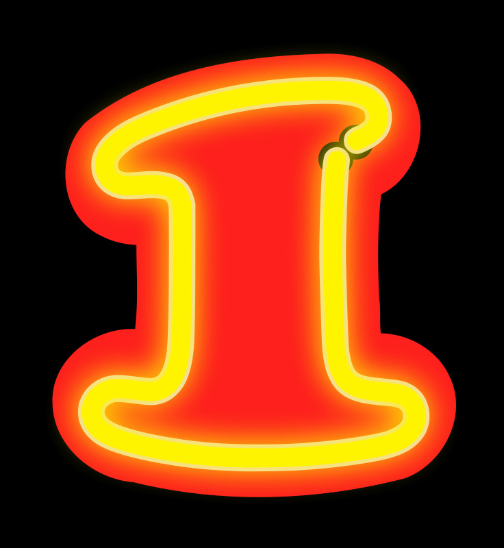 霓虹 numerals1 霓虹灯 数字的 svg 黑色