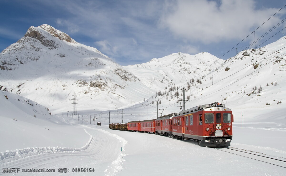 雪域火车 雪域 雪域高山 雪山 高山 白雪 雪地 火车 列车 机车 铁轨 铁道 交通工具 交通 道路 运输 自然景观 自然风景