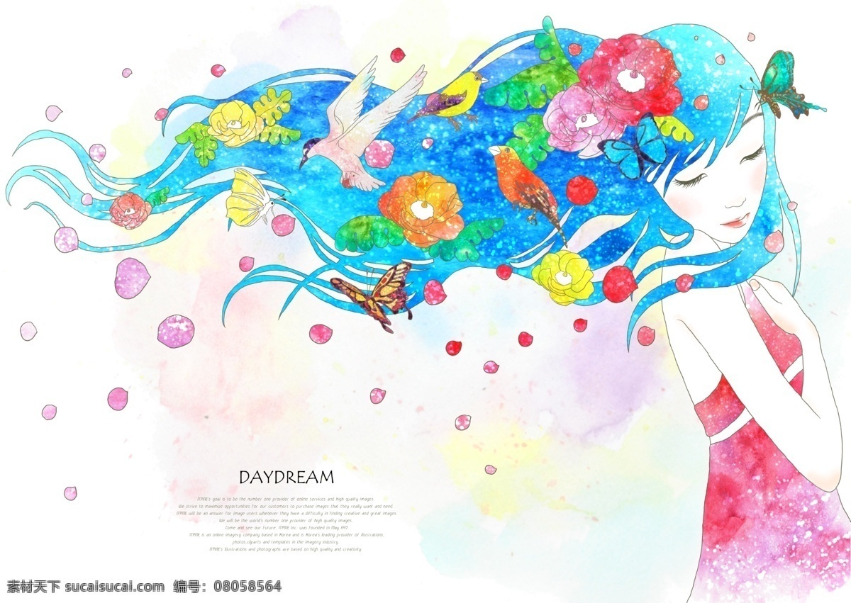 一头 美丽 长发 时尚 女孩 插画 插画素材 免费素材 时尚女孩 一头美丽长发 免费插画 免费插画素材 psd源文件