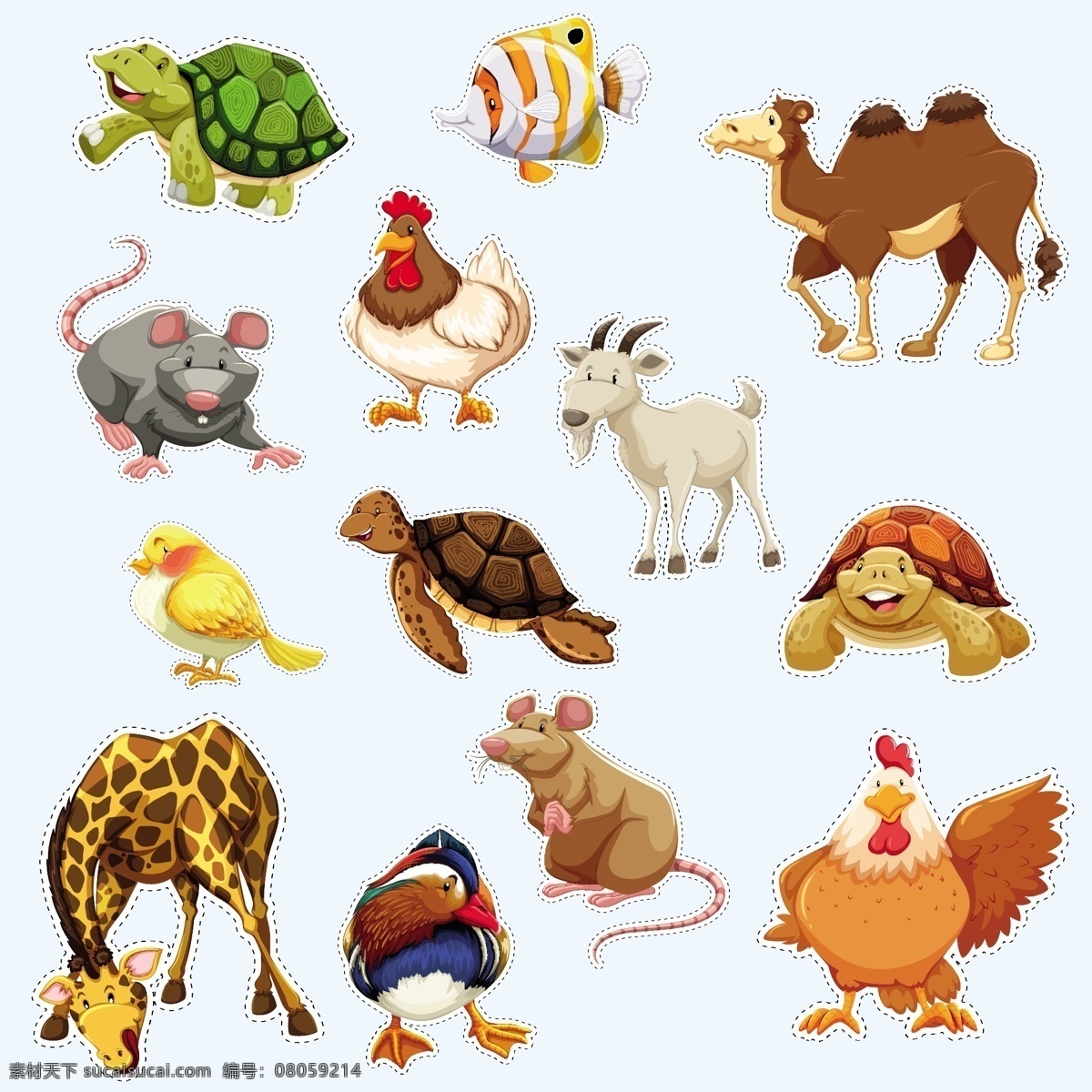 卡通野生动物 动物 动物素材 野生动物 动物园 卡通动物生物 卡通设计