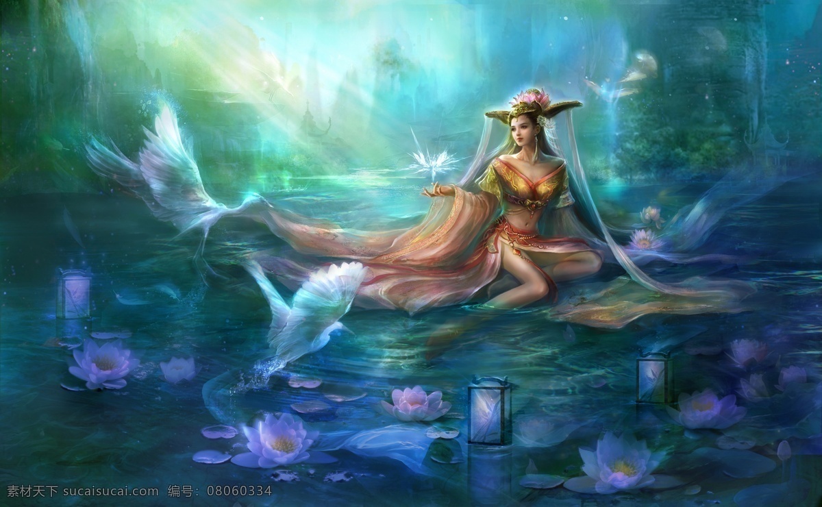 游戏免费下载 灯 动漫动画 动漫人物 卡通 莲花 美女 梦幻壁纸 鸟 游戏 剑灵决 家居装饰素材 灯饰素材