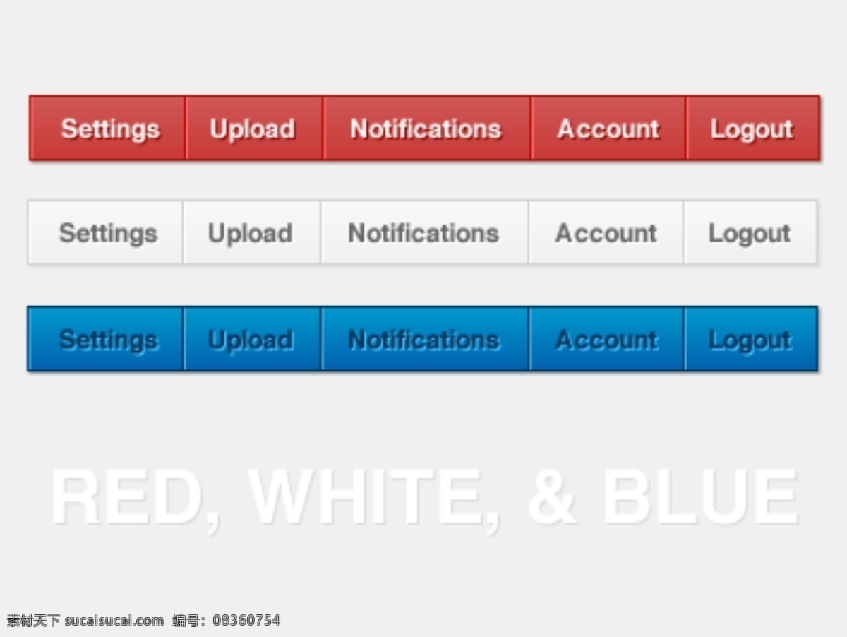 红 白 蓝 导航 栏 设置 web 菜单 导航菜单 高分辨率 接口 蓝色的 免费 时尚的 现代的 原始的 质量 新鲜的 设计设计新的 清洁 hd 元素 用户界面 ui元素 详细的 红色的 白色的 酒吧集 矢量图