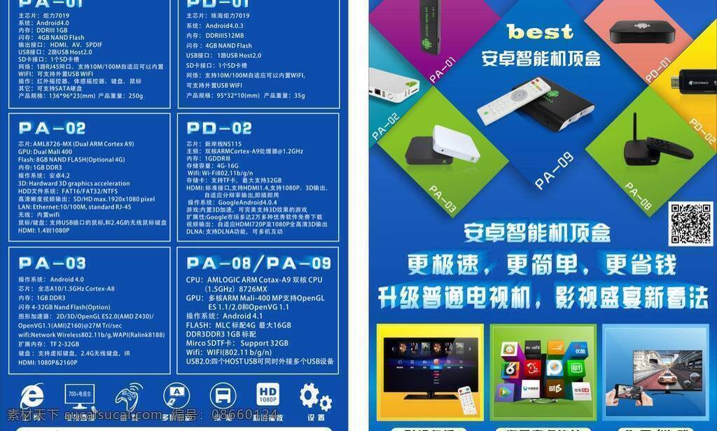 dm宣传单 机顶盒 机顶盒宣传页 智能网机顶盒 云电视盒 云电视宝 安卓 智能 网络 安卓机顶盒 矢量 矢量图 现代科技