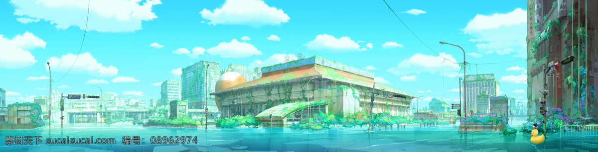 白云 场景 城市 大海 动漫动画 风景 风景漫画 高楼 水淹 体育场 设计素材 模板下载 水淹体育场 水 河流 体育馆 指示牌 路灯 红绿灯 信号灯 街区 商店 建筑 云 天空 动漫景物建筑 psd源文件