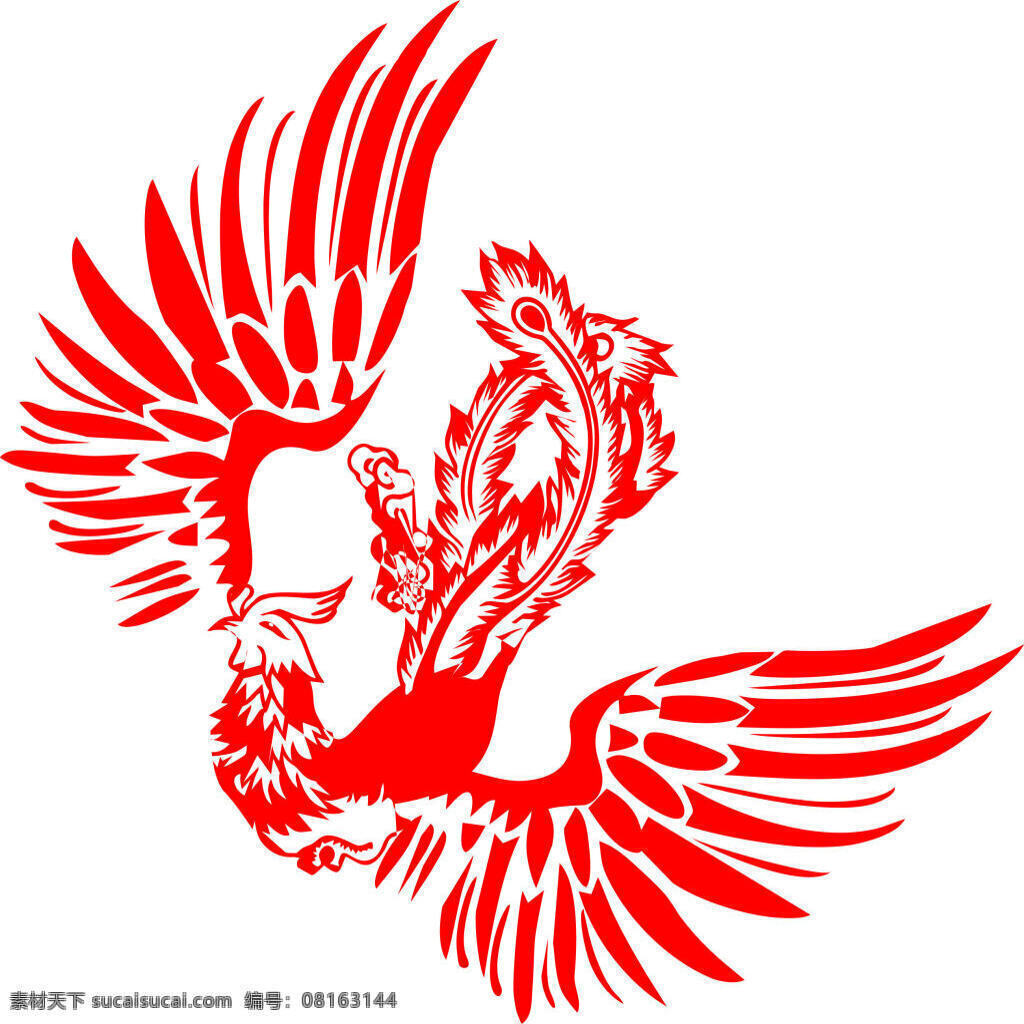 凤凰 凤凰logo logo 凤 凰 鸟 剪纸 中国风 古典 古代 神话 白色