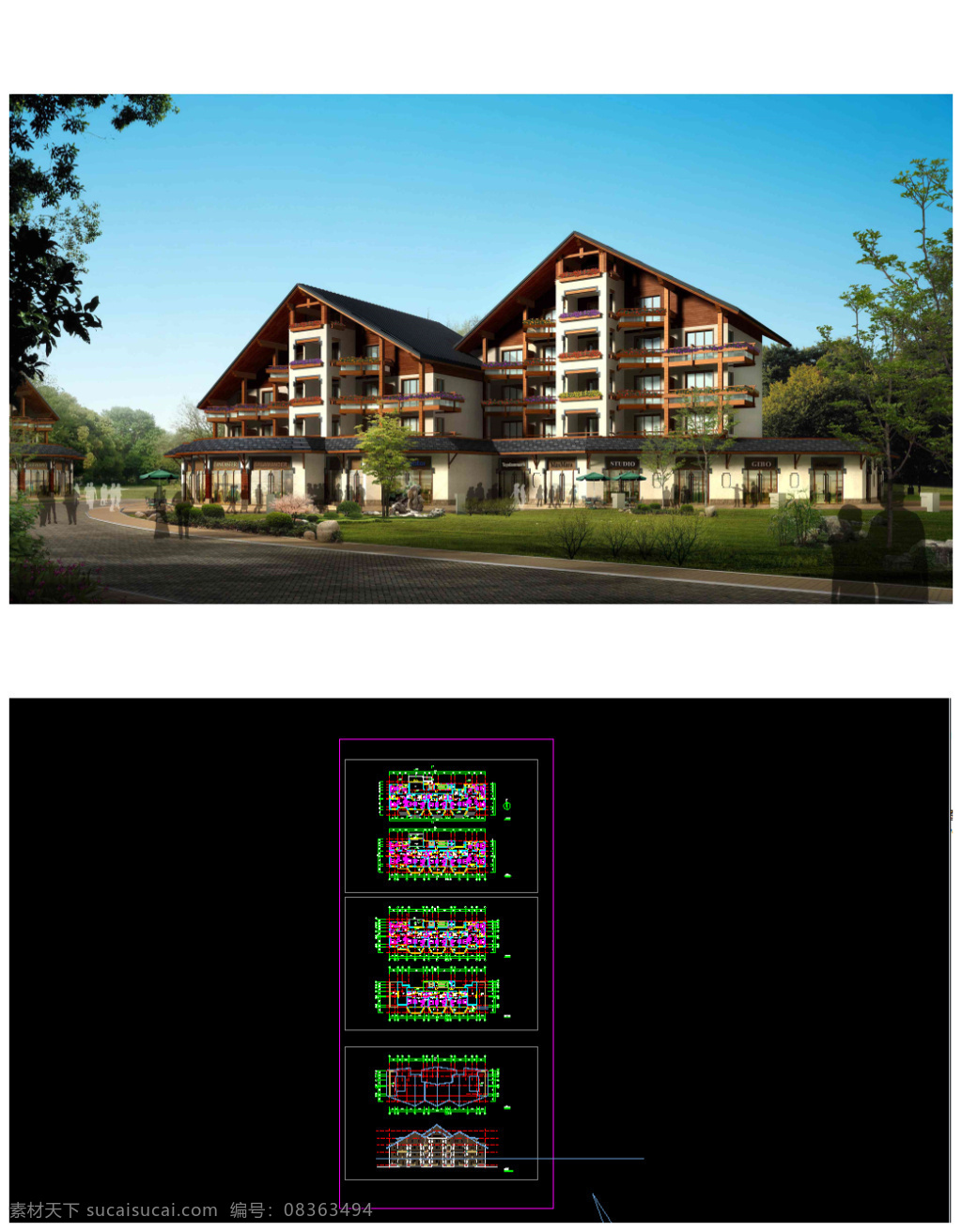 酒店 3d模型 园林 公寓设计 cad图纸 度假屋设计 酒店设计 酒店全套 酒店图纸 施工图 效果图 cad 围墙 公寓 全套 dwg 黑色