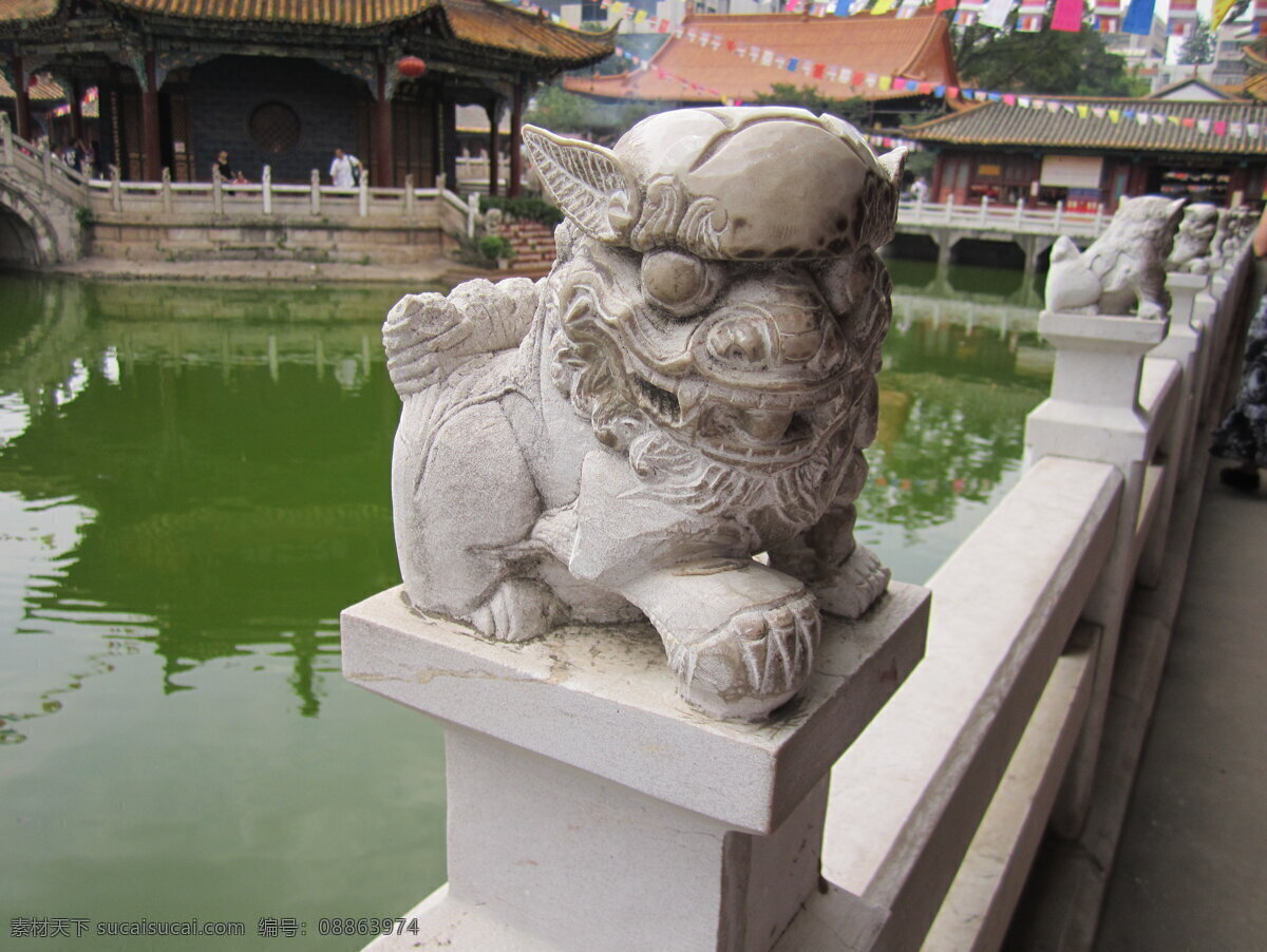 圆通寺小石狮 云南 圆通寺 建筑 昆明 旅游 建筑摄影 建筑园林 黑色