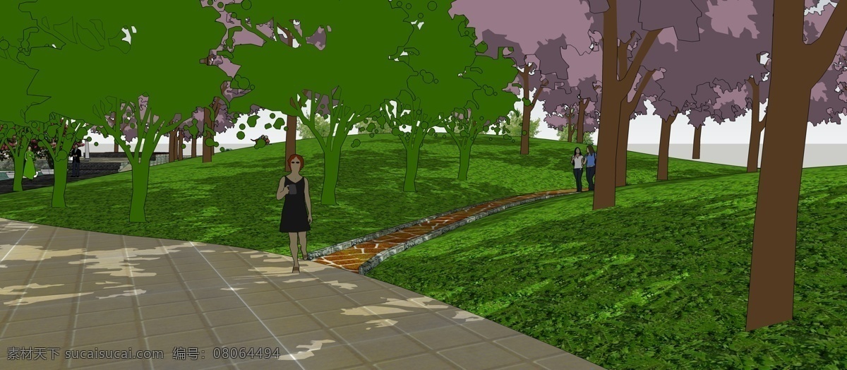 广场 景观设计 效果图 环境设计 模型 广场景观 su 星海湾 公园 装饰素材 园林景观设计