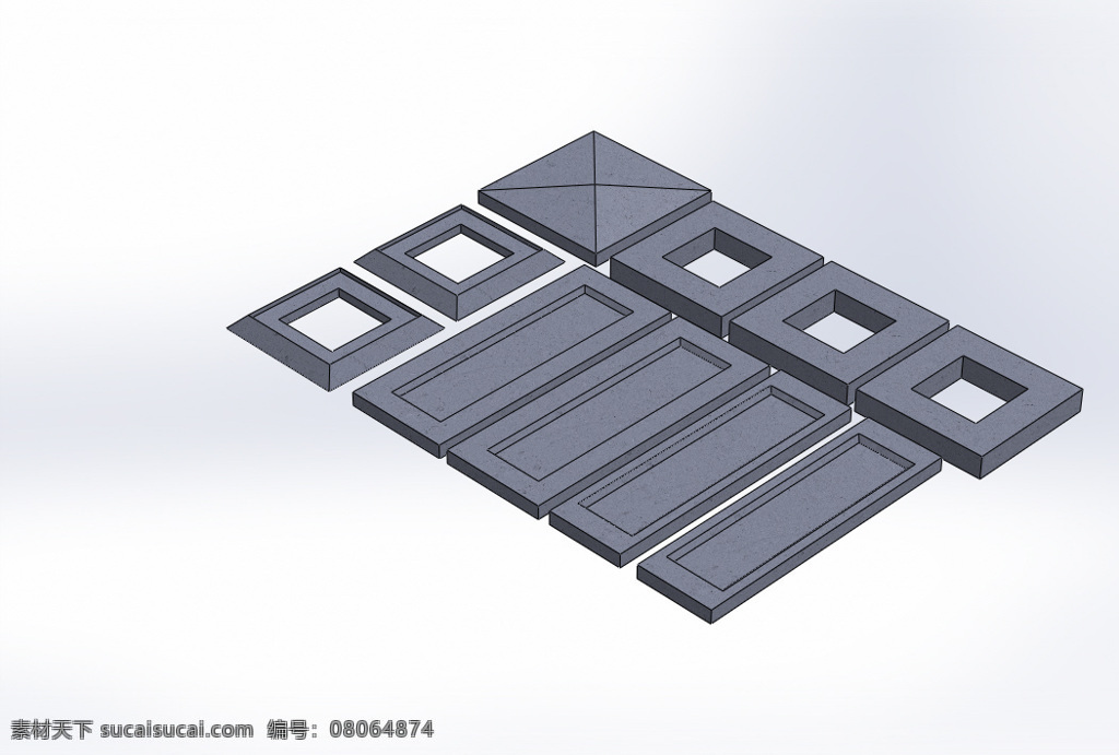 经典 阳台 栏杆 立柱 露台 阳台栏杆 3d模型素材 3d打印模型