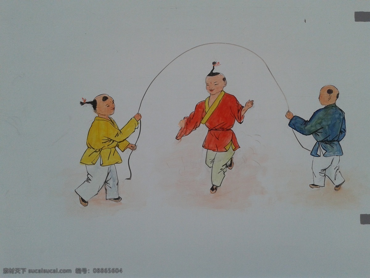 中国传统游戏 跳绳绘画 跳绳 校园文化 画册 文化艺术 绘画书法