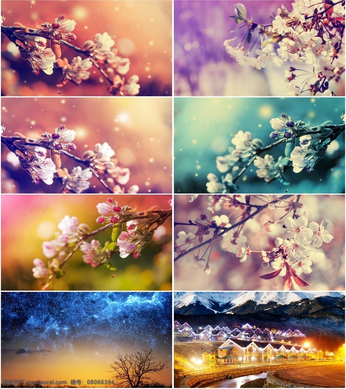 桃花背景 唯美 桃花 朦胧 背景 黄色