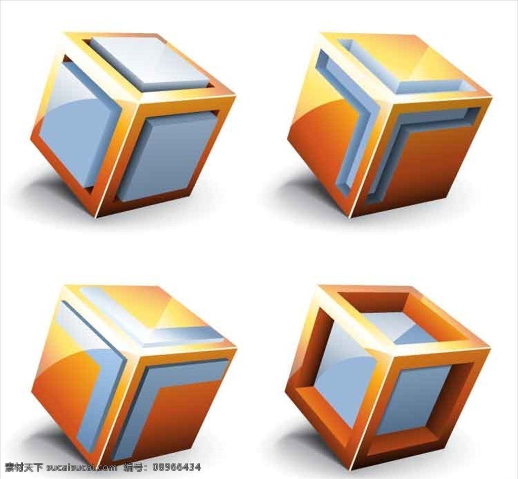 立方体 宝石 商标 图标 拼图 场景 方块 彩色积木 玩具 立体 3d模型 游戏道具 商标素材 图标设计 分层