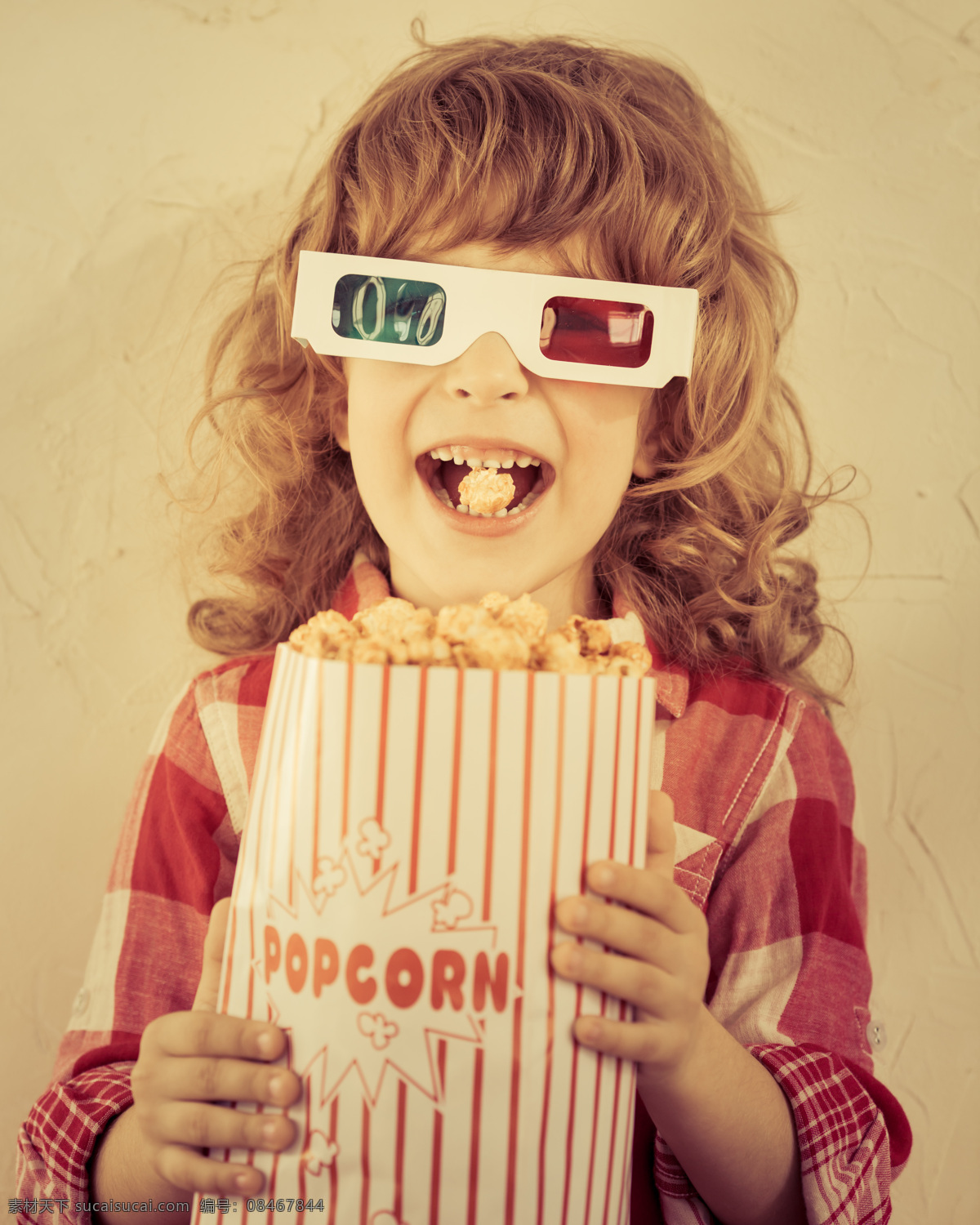 吃 爆米花 儿童 电影 影音娱乐 3d眼镜 儿童图片 人物图片