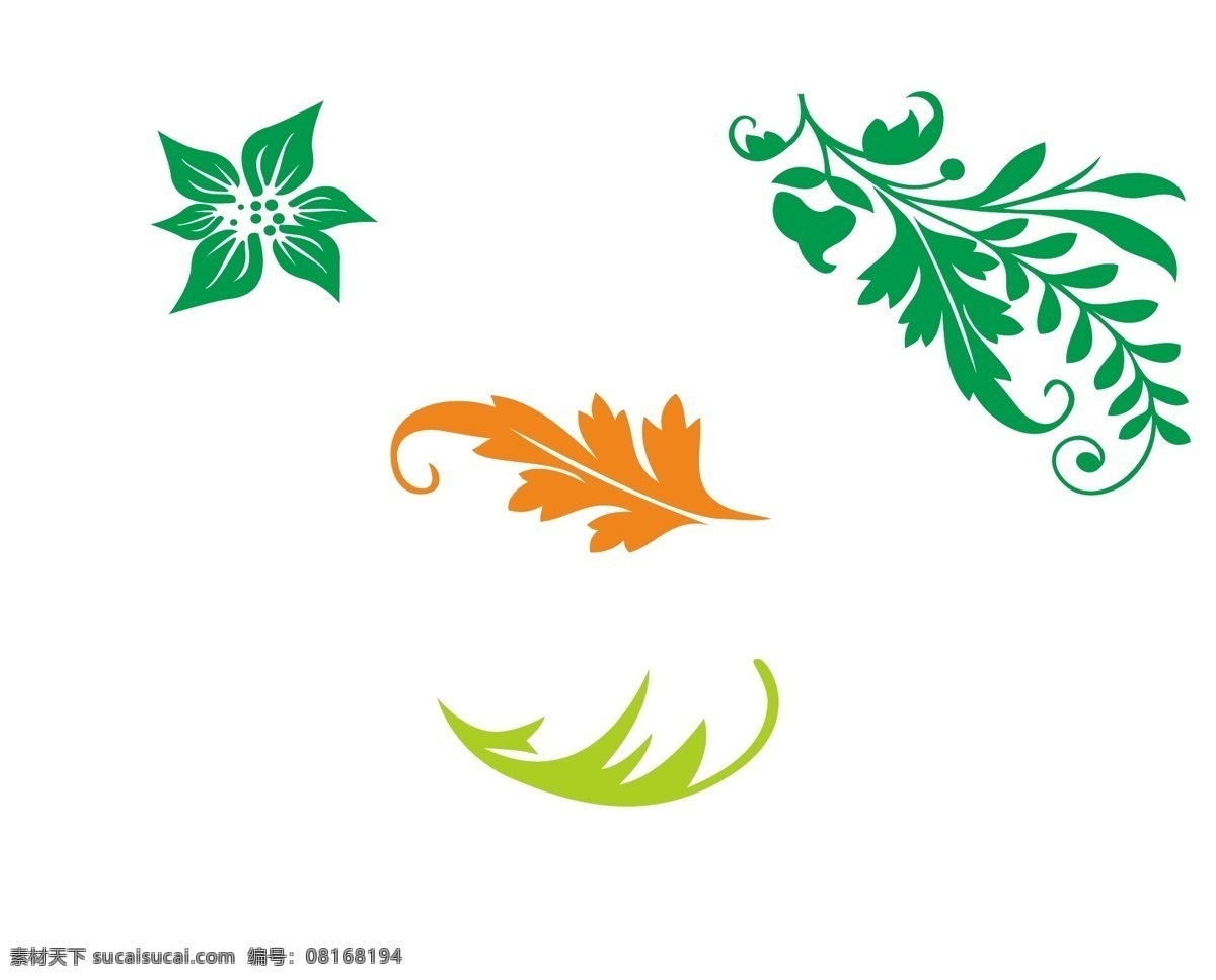花叶 矢量 免扣 花 叶子 纹路 底纹边框 花边花纹