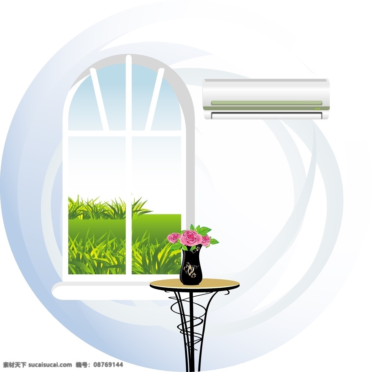 插花 窗户 窗外风景 环保 节能 空调 绿草 绿叶 节能环保 矢量 模板下载 节能环保空调 瓢虫 玫瑰 绿野 手绘 海报 环保公益海报