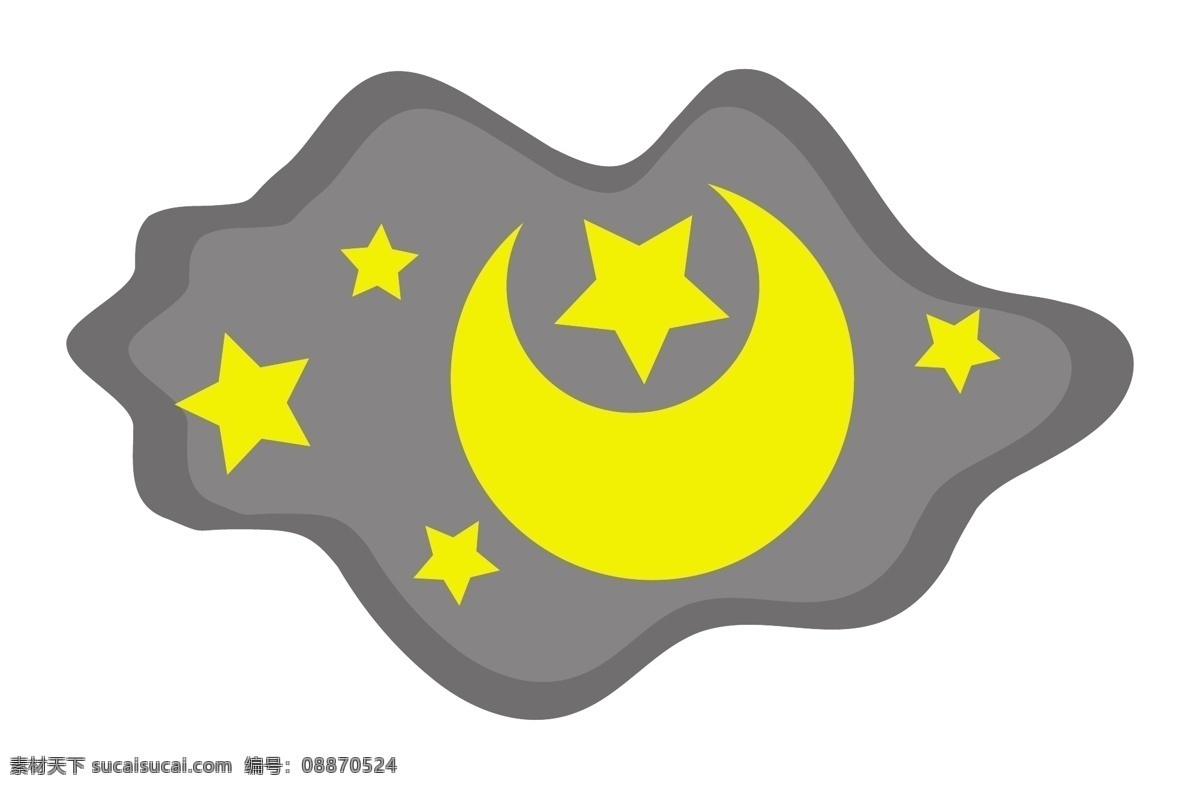 月亮和星星 白色