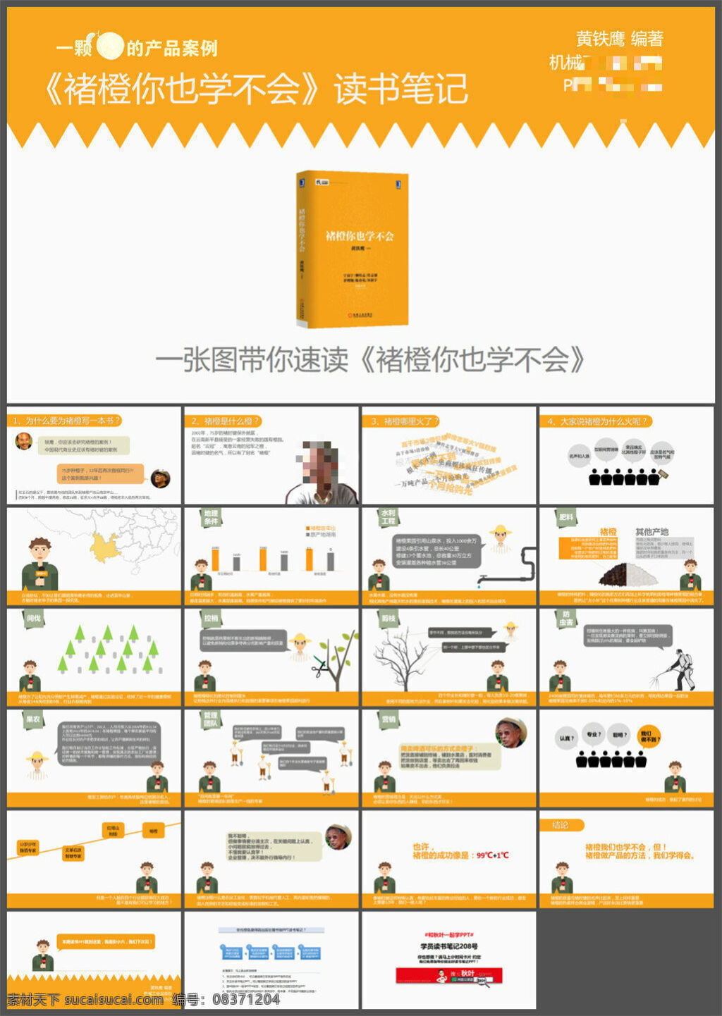 褚 橙 学 不会 读书 笔记 精美ppt 优质ppt ppt图表 大全 模板 图表 制作 pptx 白色