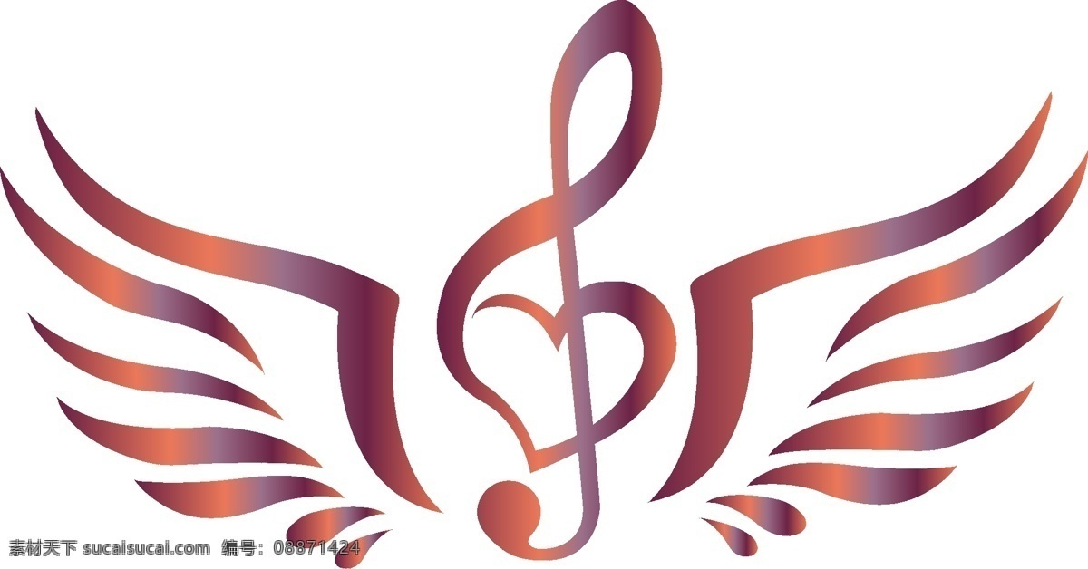 跳动的音符 音符 翅膀 跳舞 音乐 logo 标志 标志图标 其他图标