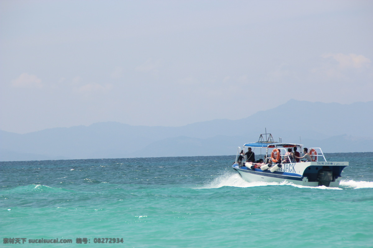 海水 海滩 马来西亚 小船 自然风景 自然景观 水 沙巴 psd源文件