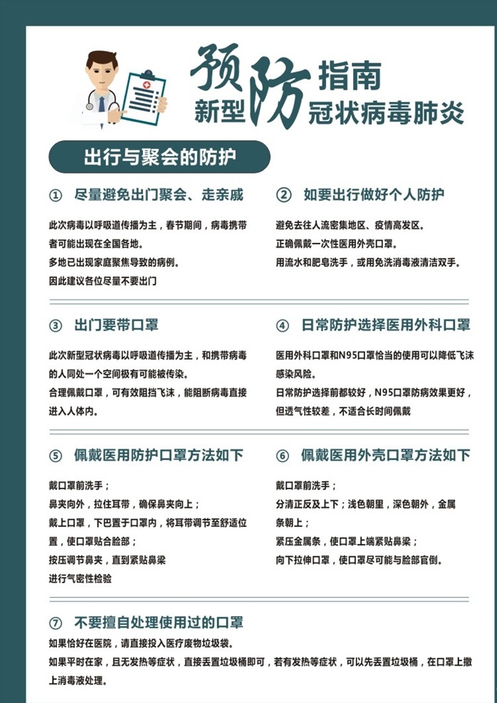 预防 新 冠状 病毒 预防病毒 冠状病毒 预防病毒知识 新冠状病毒 预防指南 预防肺炎 肺炎病毒 肺炎 平面海报 生活百科 医疗保健