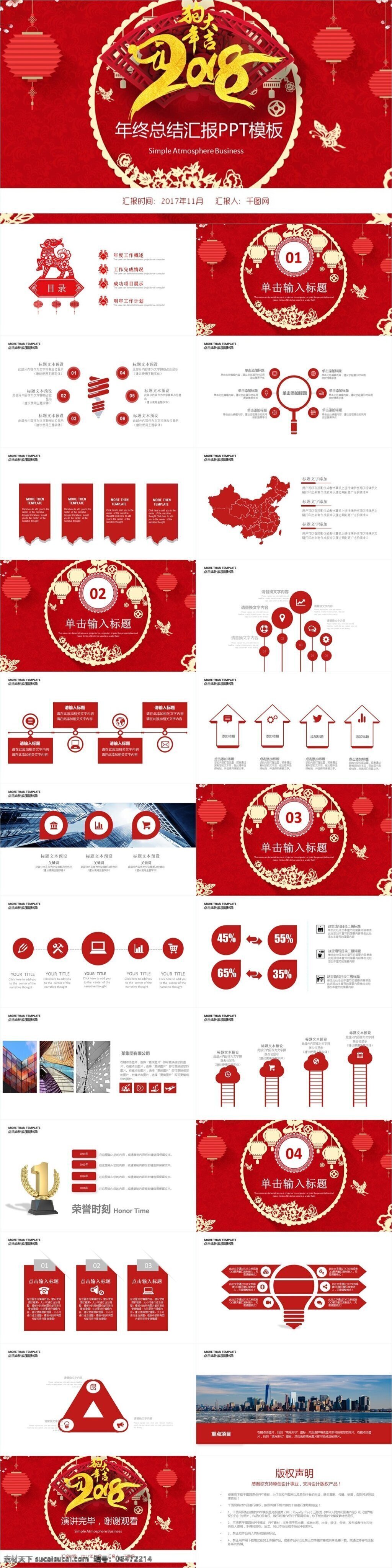 2018 红色 大气 年终 总结 汇报 模板 工作总结 工作汇报 工作计划 述职报告 会议报告 工作 报告 年终工作 年终模板 工作总结会议