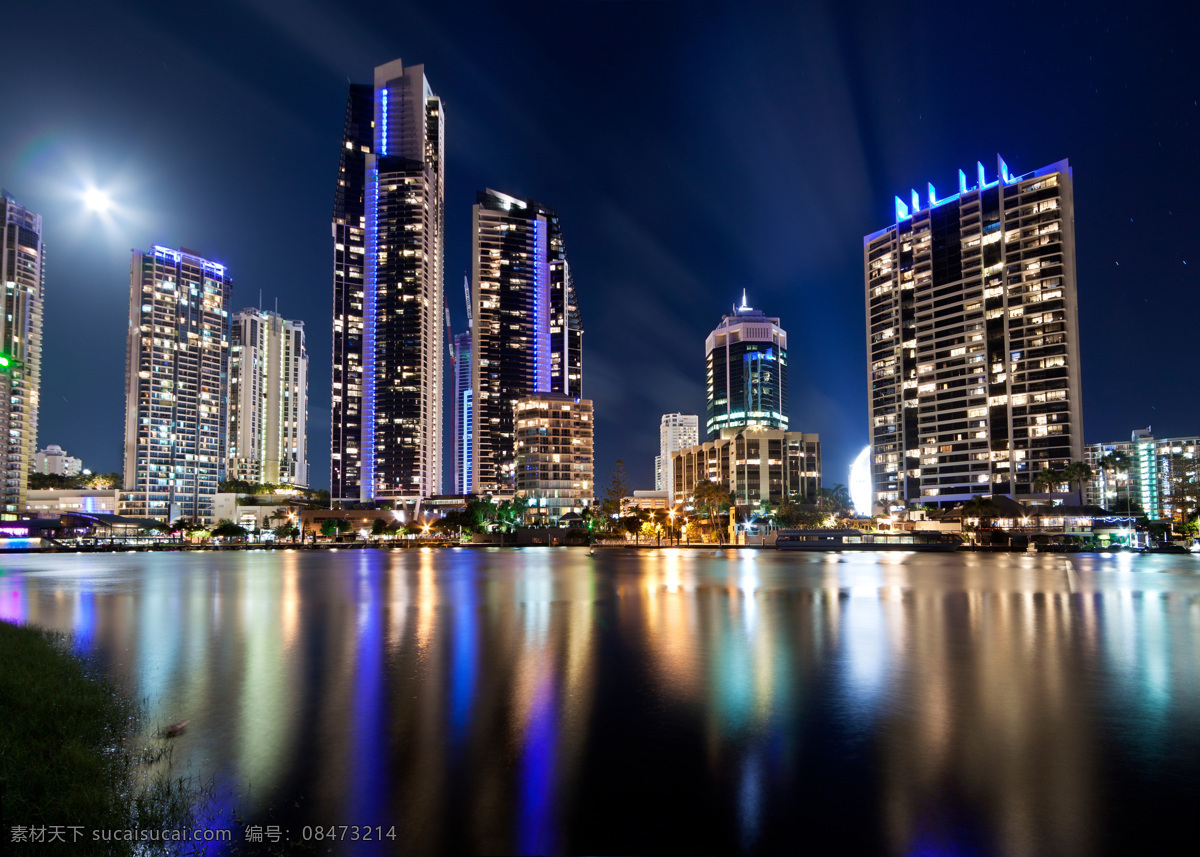 海滨城市夜景 海滨城市 倒影 城市风景 美丽城市 繁华都市 城市夜景 高楼大厦 美丽风景摄影 城市风光 环境家居 黑色