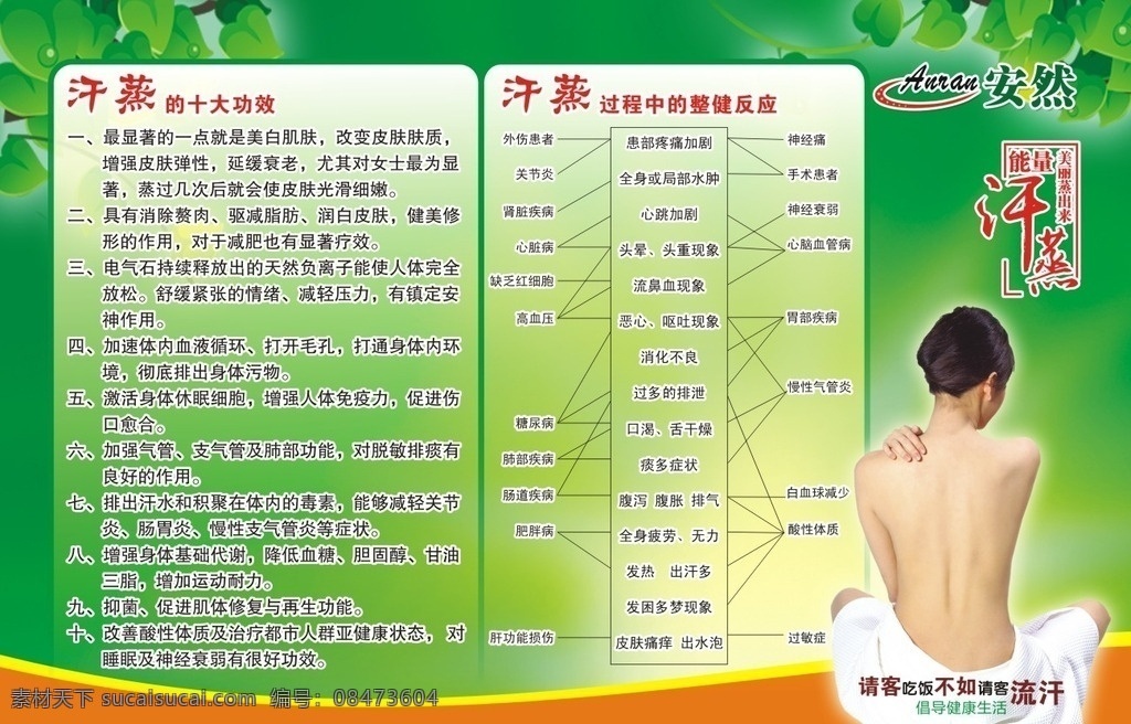 安然纳米广告 安然纳米 安然标志 汗蒸十大功效 汗蒸 十大功效 整健反应 汗蒸整健反应 绿色背景 汗蒸图片 汗蒸广告 汗蒸美背 美背 背图片