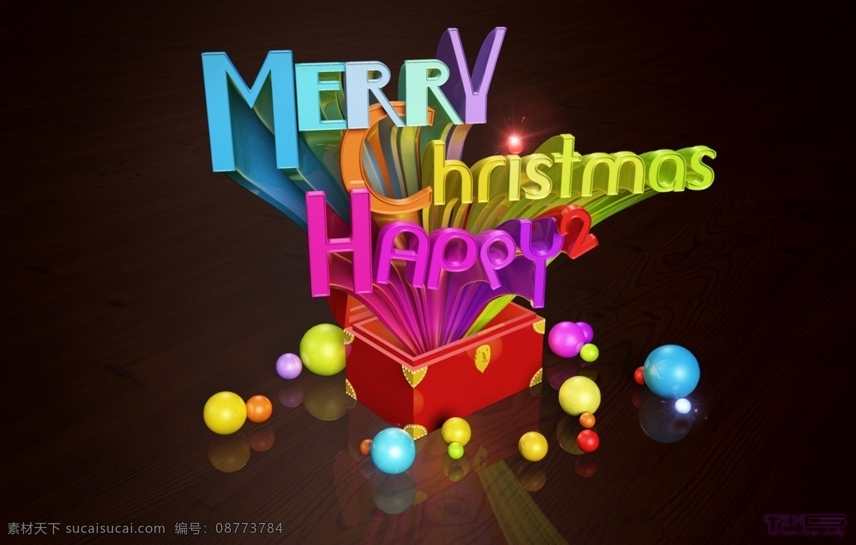 圣诞快乐 christmas happy merry psd素材 色彩斑斓 五颜六色 颜色 字体 立体 字样 节日素材 其他节日
