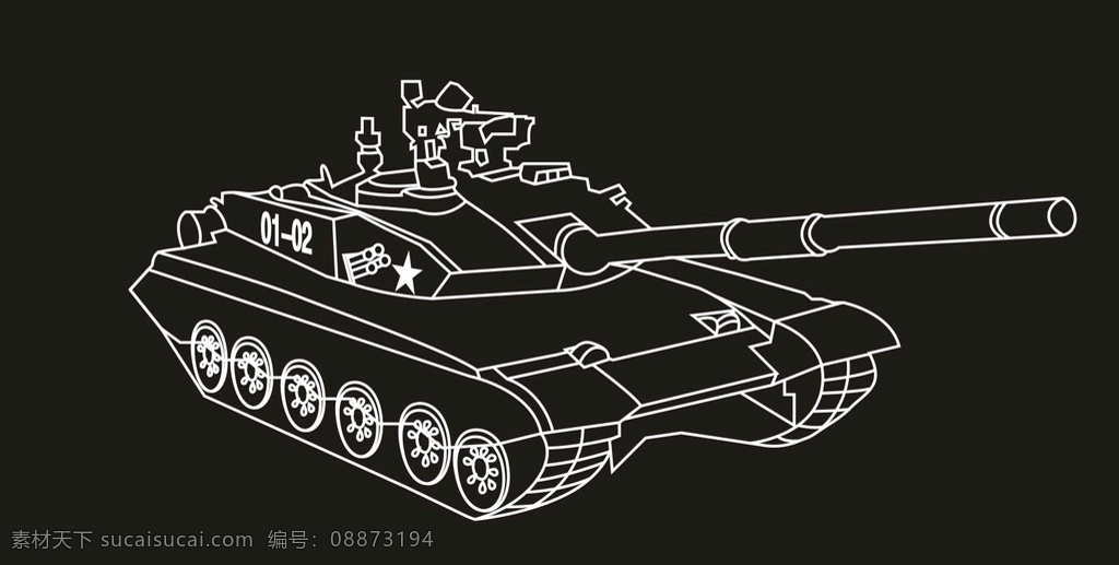 坦克 矢量 免抠 黑白稿 压痕烫金 标志图标 其他图标